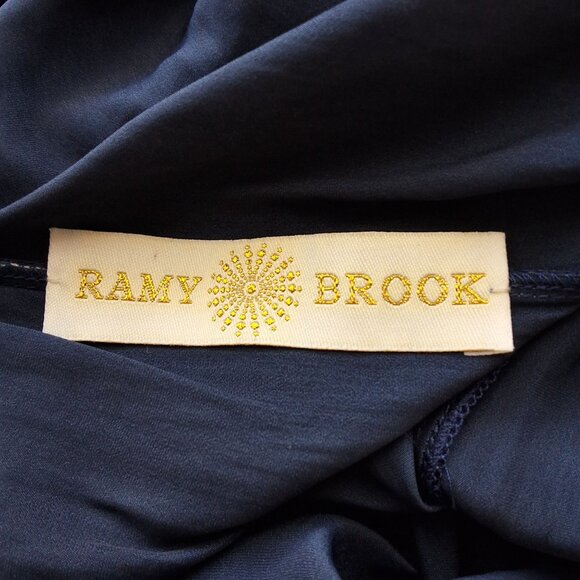 Ramy Brook Lauren Cold Shoulder Blouse Womens XS Navy - Picture 8 of 8